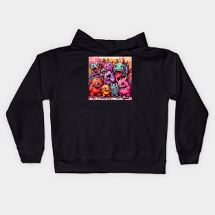 Street art cute monsters pattern Kids Hoodie